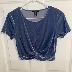 💎NWOT Velour Short Sleeve Crop Top💎